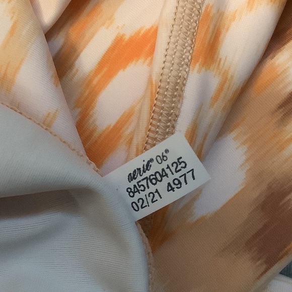 Aerie OFFLINE Orange Cedar Expedition Shine Crossover Leggings Size Large NEW - Picture 5 of 5
